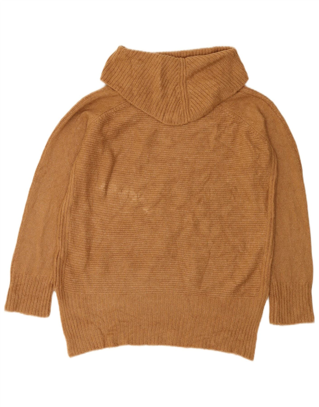 Maglione maglione oversize da donna Oasis con collo alto UK 10 piccolo acrilico beige