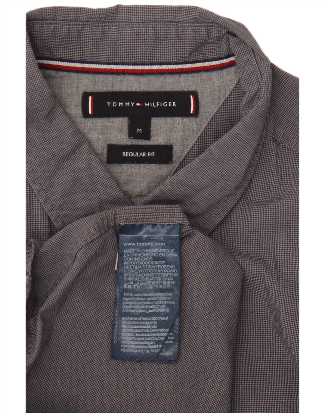 Camicia da uomo Regular Fit Tommy Hilfiger in cotone grigio medio