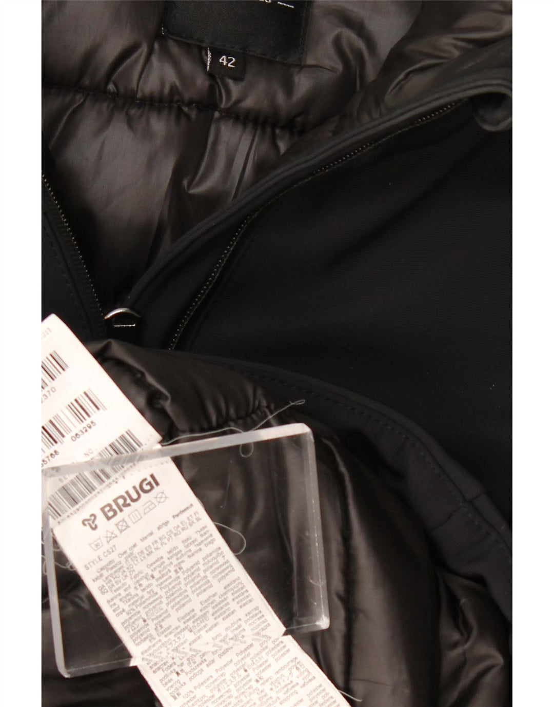 Piumino con cappuccio Donna BRUGI IT 42 Medio Nero Poliammide