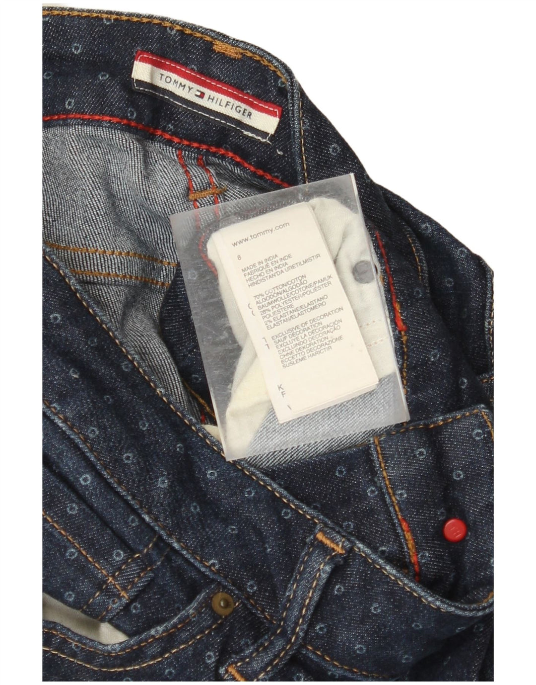 TOMMY HILFIGER Pantaloni casual da donna US 8 Medium W30 L30 Blu maculato