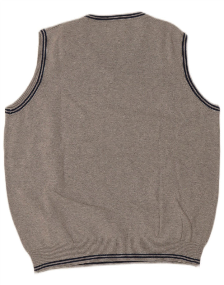 Canottiera da uomo Kappa in cotone mélange grigio medio
