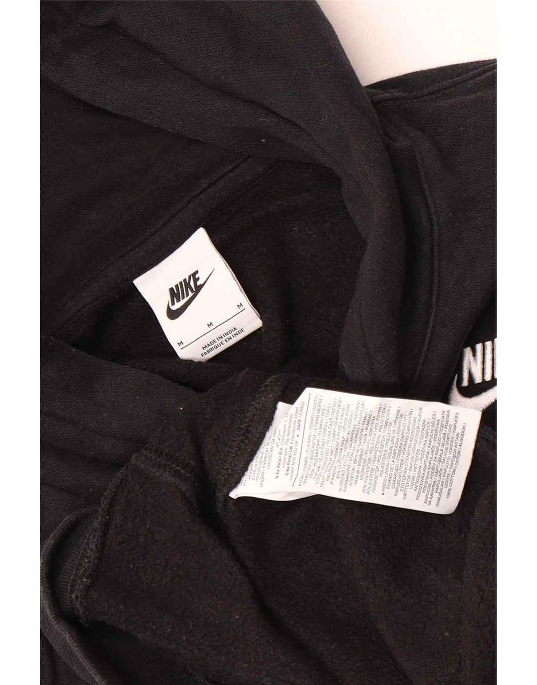 Felpa con cappuccio da uomo Nike, cotone medio nero