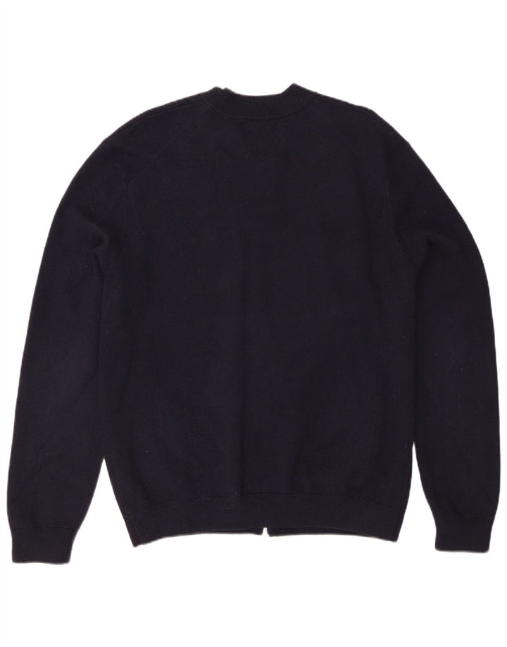 Maglione cardigan da uomo Marks & Spencer grande in cotone blu navy