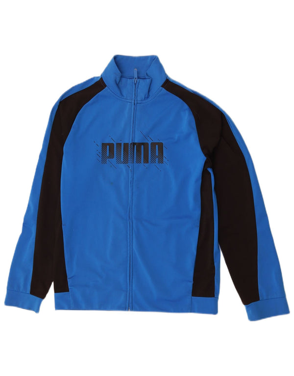 Giacca da tuta grafica da ragazzo Puma 13-14 anni Blu Colourblock