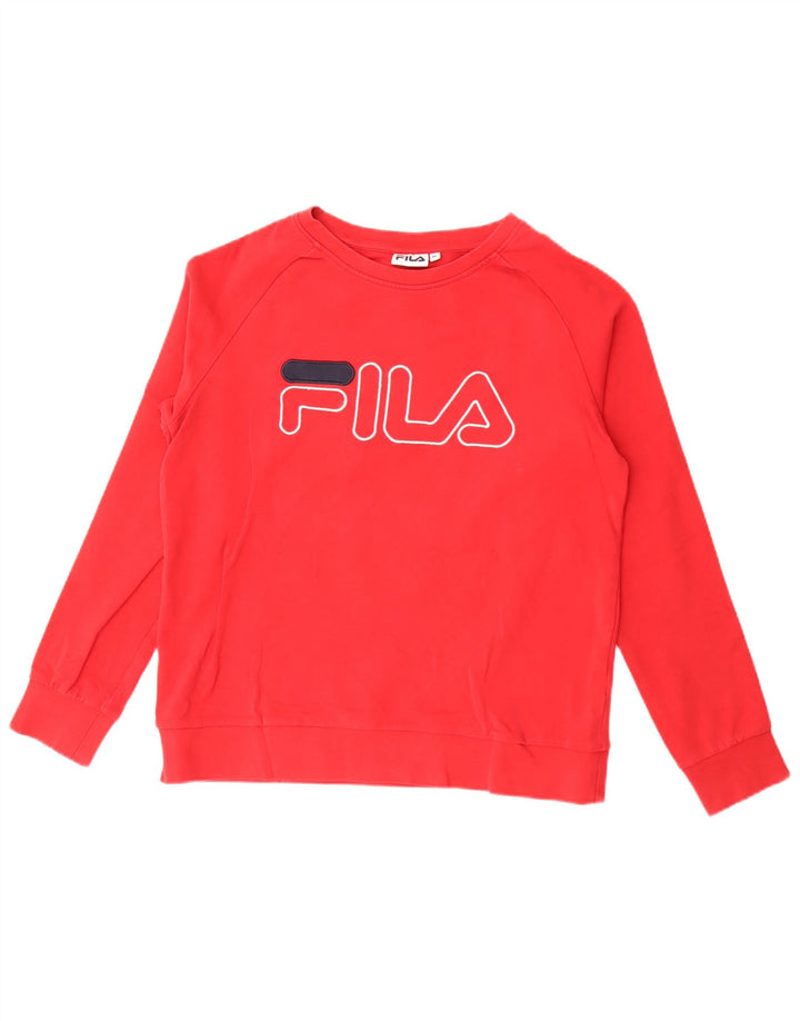 Felpa grafica da uomo Fila Maglione rosso medio in cotone