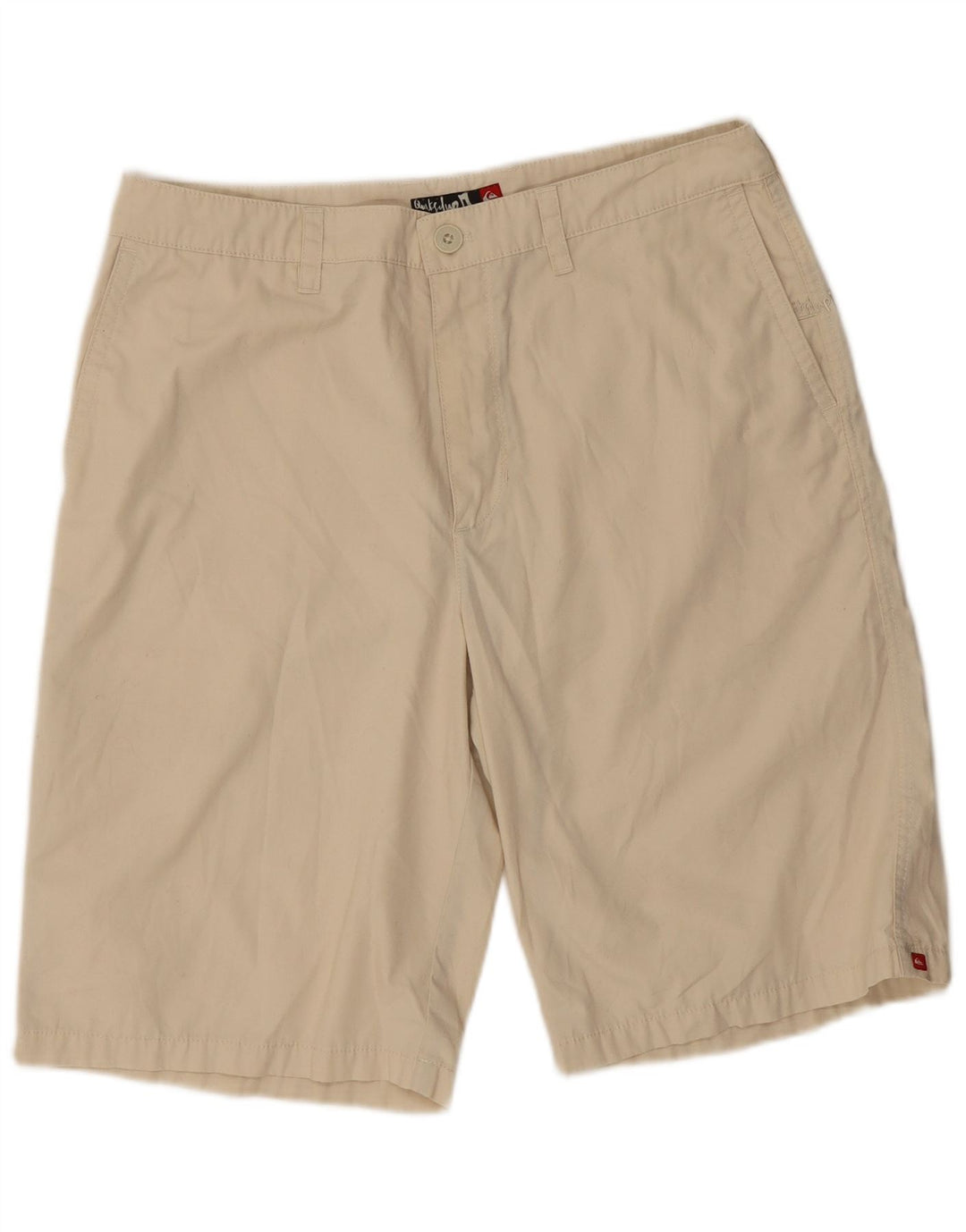 Pantaloncini chino vintage da uomo W33 poliestere beige medio