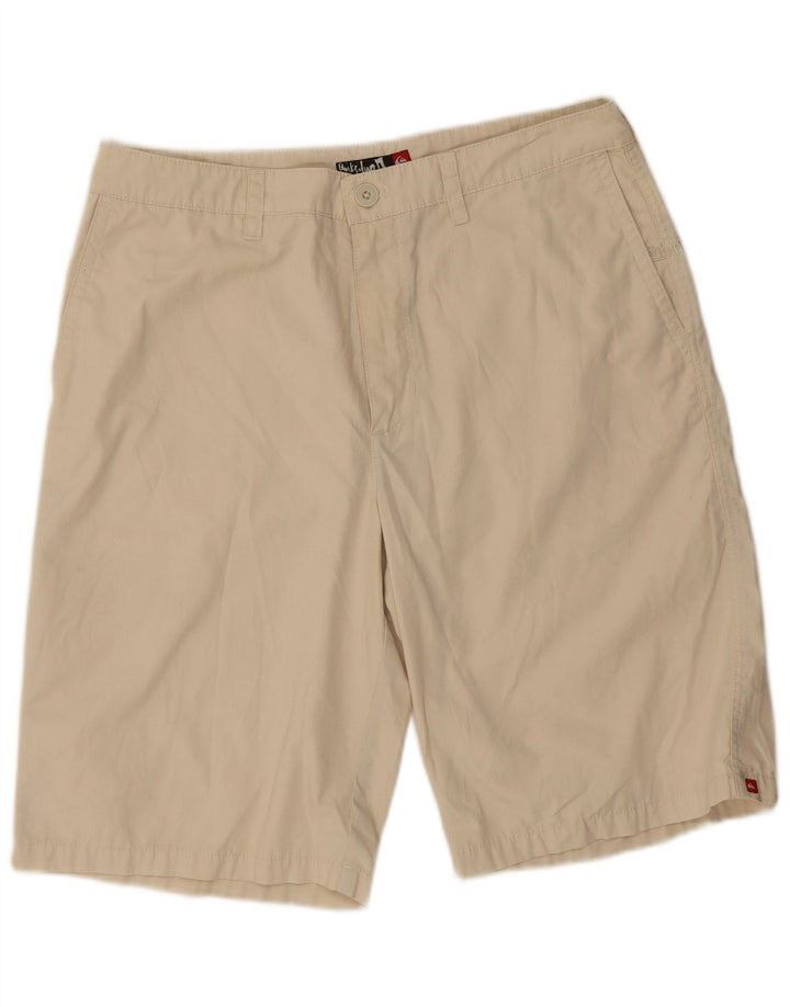 Pantaloncini chino vintage da uomo W33 poliestere beige medio