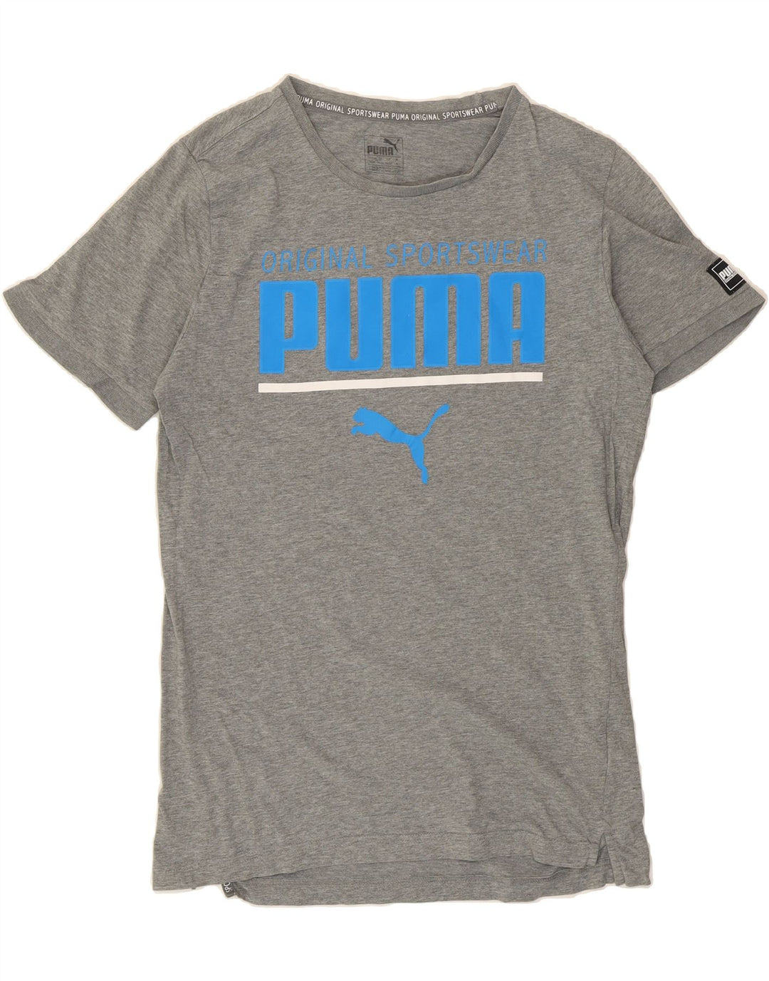 PUMA Mens Graphic T-Shirt Top Medium Grey Cotton Vintage Puma and Second-Hand Puma from Messina Hembry 