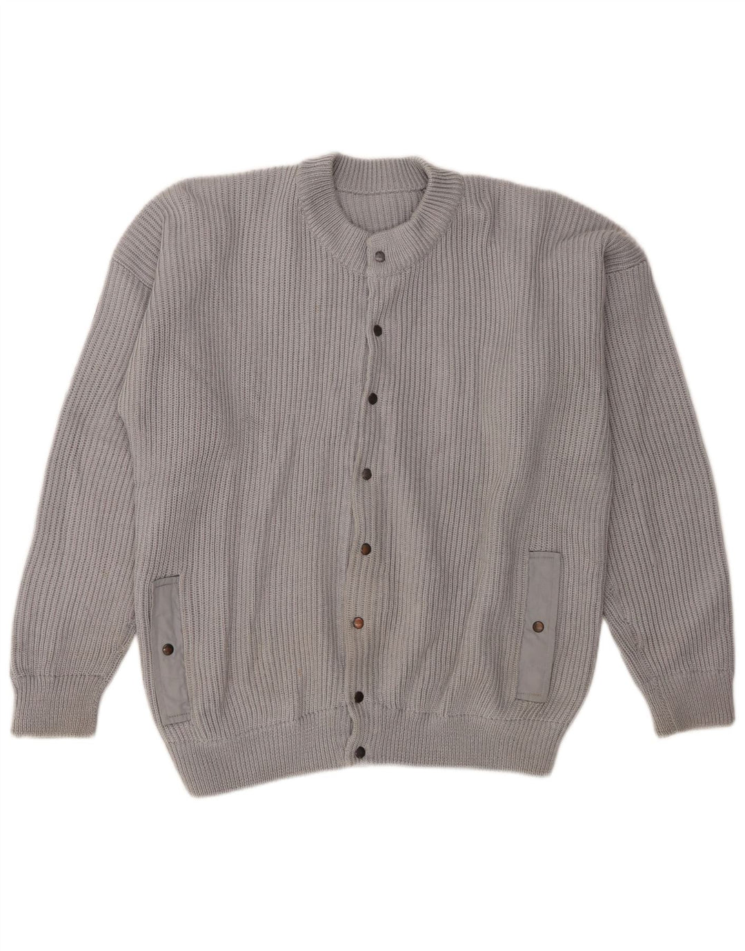 Maglione cardigan vintage da uomo grigio medio retrò