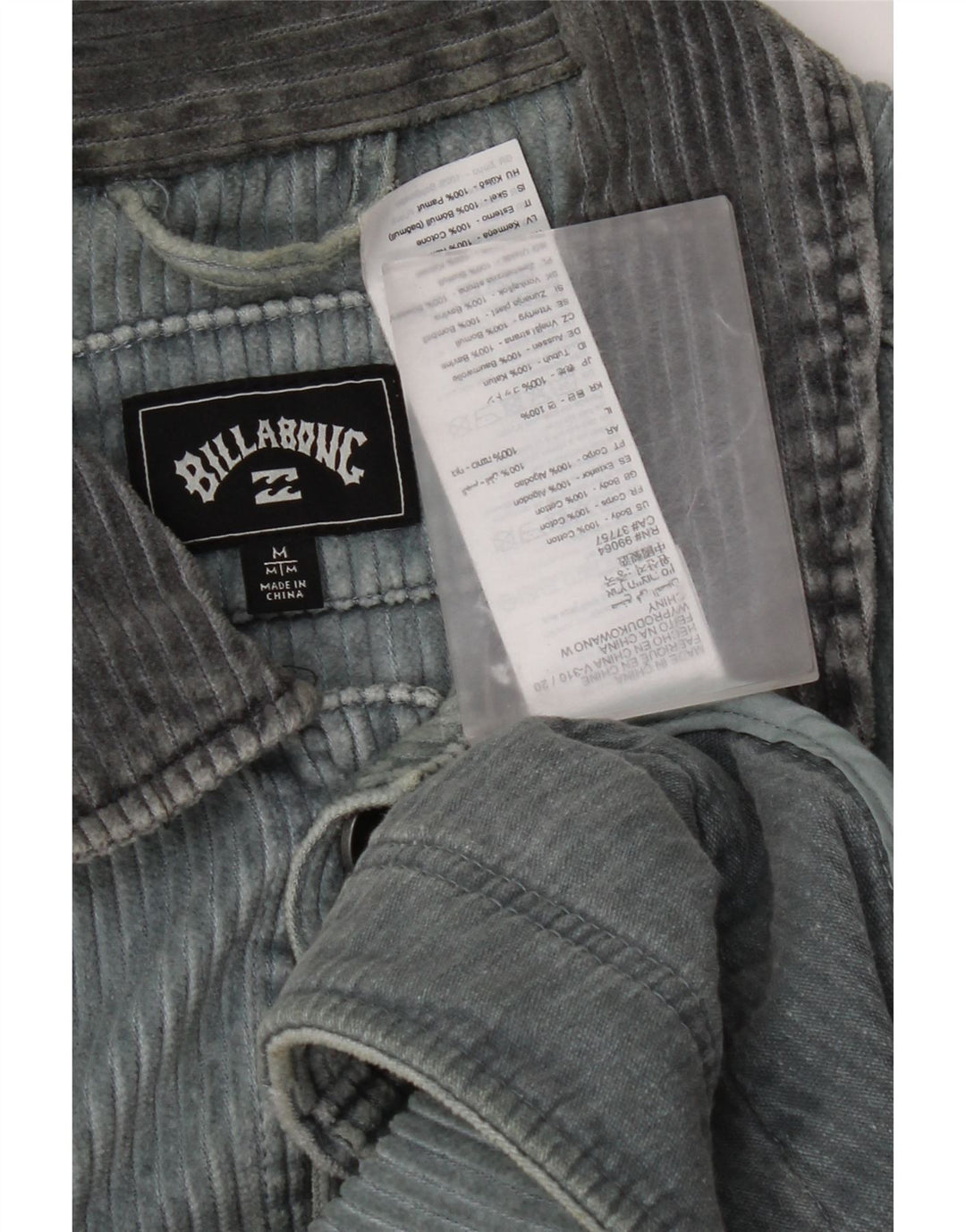 Giacca da uomo in velluto a coste Billabong UK 38 Cotone blu medio