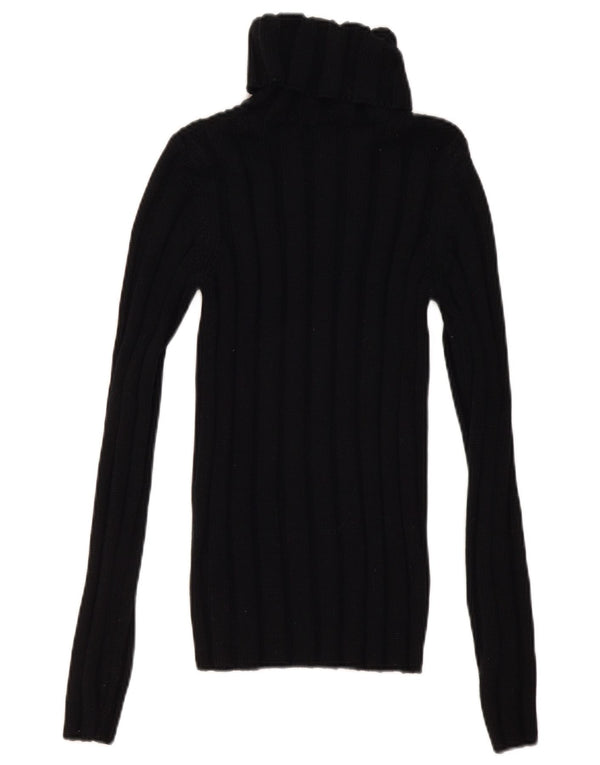 Maglione maglione a collo alto da donna Hugo Boss UK 8 piccolo in lana nera