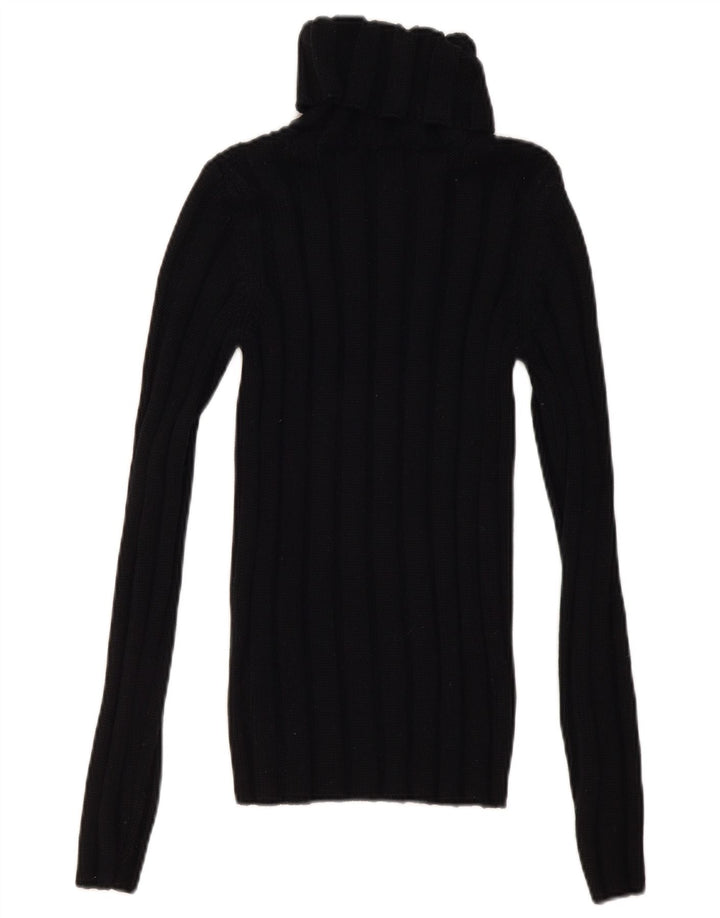 Maglione maglione a collo alto da donna Hugo Boss UK 8 piccolo in lana nera