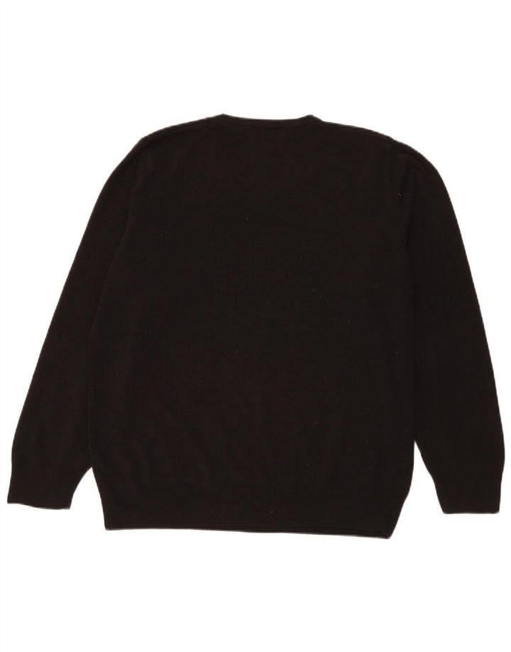 Maglione da uomo Marks & Spencer Blue Harbour con scollo a V grande acrilico nero