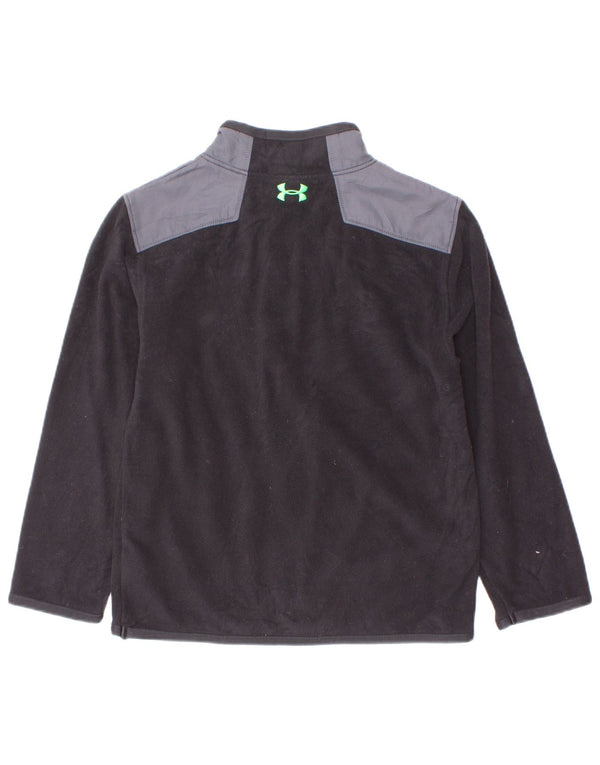 Maglione in pile Under Armour da bambino con zip e collo, 4-5 anni, color block nero
