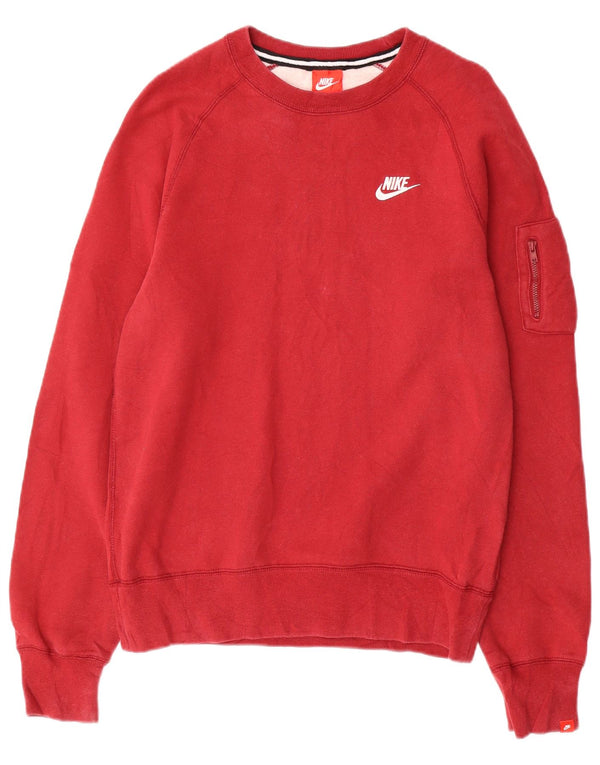 Felpa Nike Uomo Maglione Piccolo Rosso Cotone