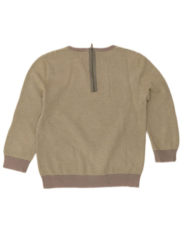 Cos Maglione da donna con scollo a barca con maniche a 3/4 UK 10 Piccolo grigio a righe