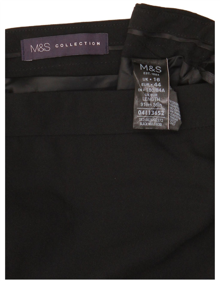 Gonna lunga da donna Marks & Spencer UK 16 grande W34 poliestere nero