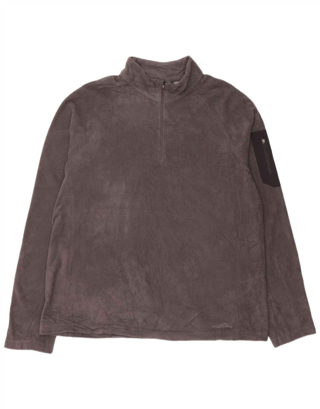 EDDIE BAUER Maglione in pile da uomo con zip e collo XL poliestere grigio