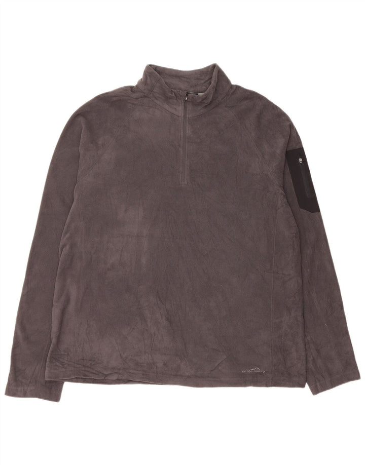 EDDIE BAUER Maglione in pile da uomo con zip e collo XL poliestere grigio