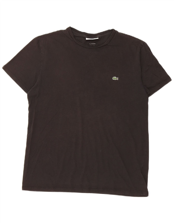 T-shirt da uomo Lacoste Top media in cotone nero
