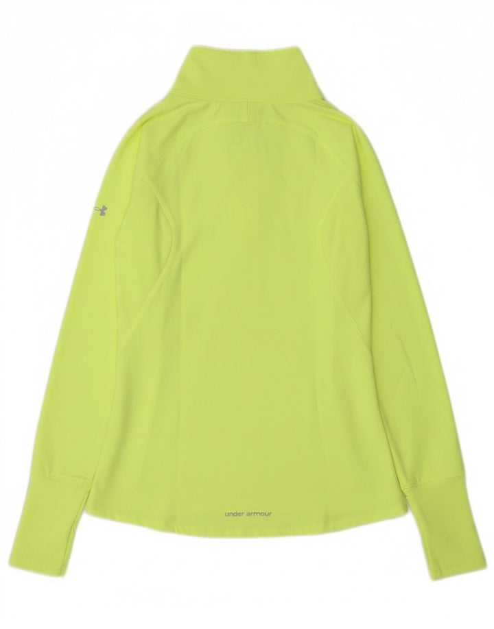 Under Armour Donna Cold Gear Pullover Tuta Top UK 8 Small Giallo