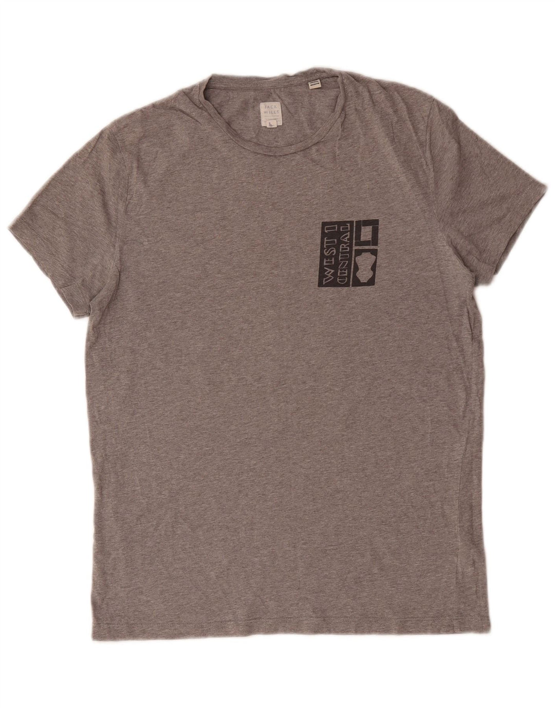 T-shirt grafica da uomo Jack Wills Top in cotone chiazzato grigio piccolo