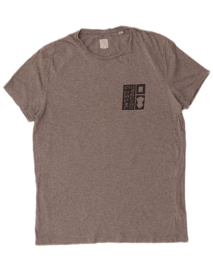 T-shirt grafica da uomo Jack Wills Top in cotone chiazzato grigio piccolo