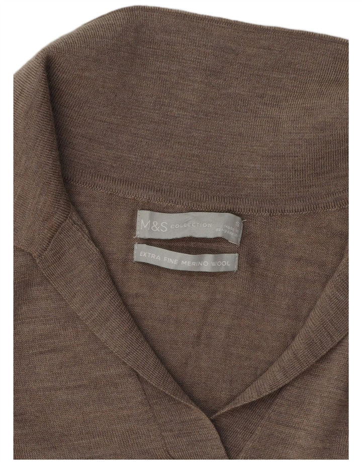 Maglione maglione collo alto da donna Marks & Spencer UK 10 piccolo grigio