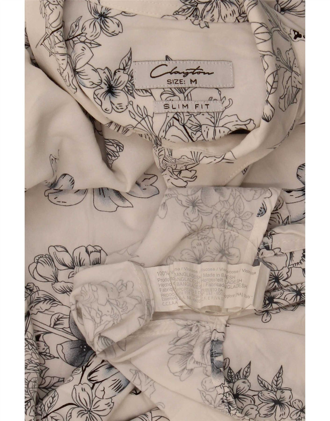 Camicia slim fit da uomo Clayton in viscosa floreale blu medio