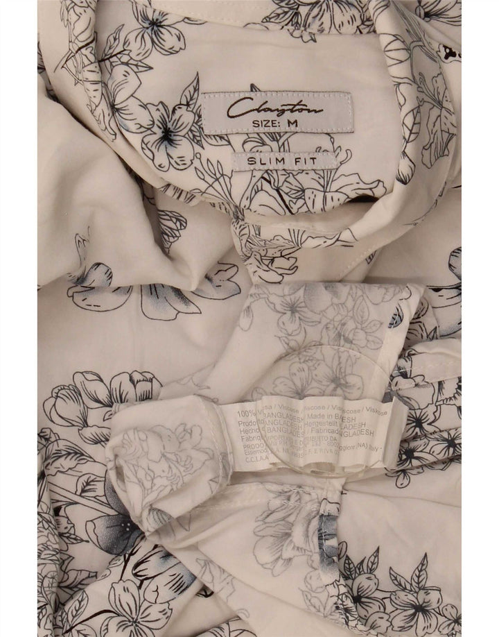 Camicia slim fit da uomo Clayton in viscosa floreale blu medio