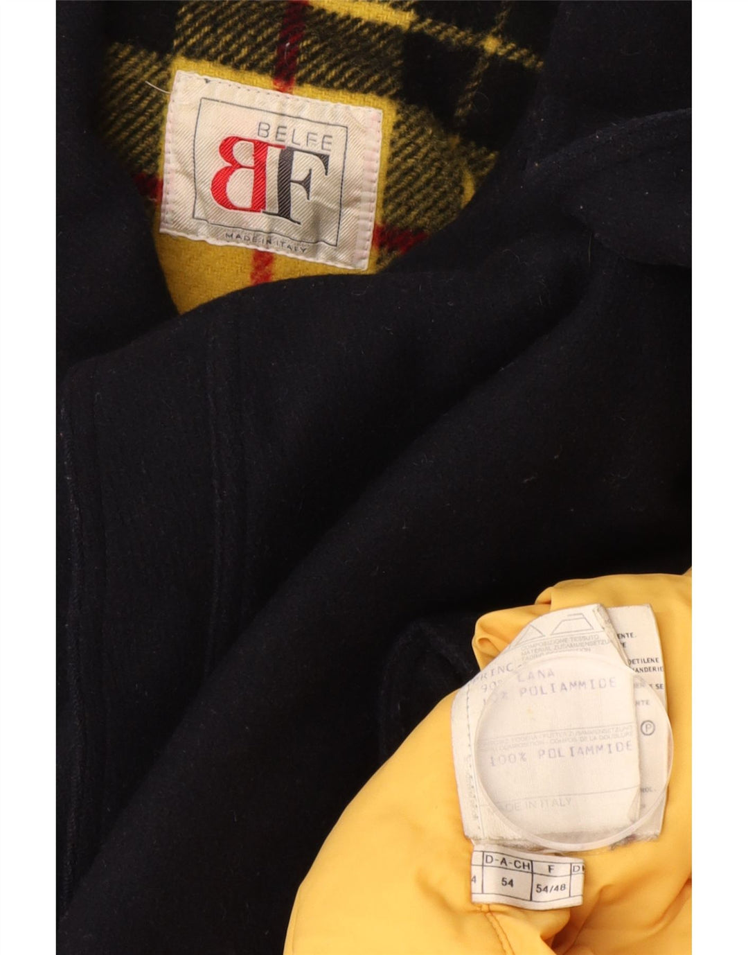 Cappotto da marinaio da uomo Belfe IT 54 2XL Lana blu navy