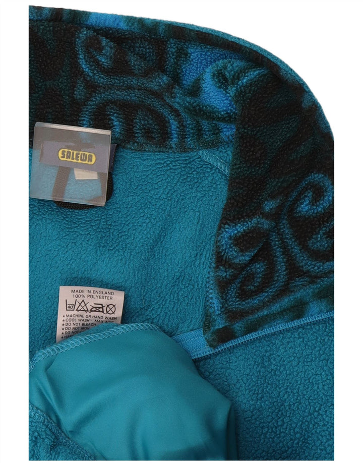 Giacca in pile da uomo SALEWA UK 42 XL Poliestere geometrico blu