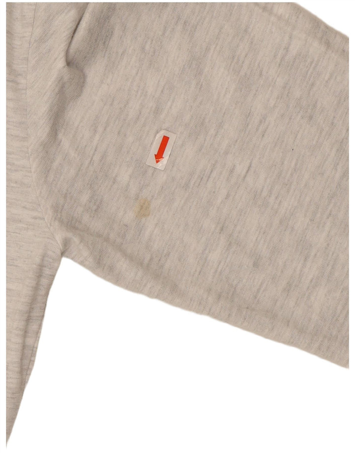 Top grafico da uomo Superdry a maniche lunghe in cotone chiazzato grigio grande