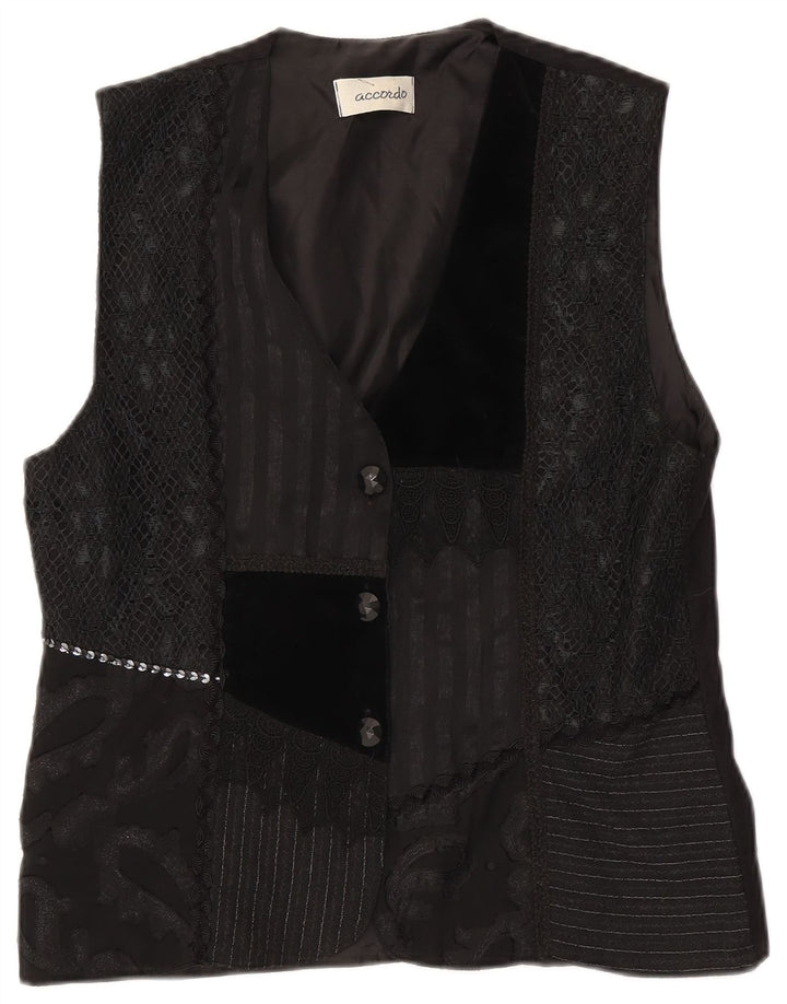 Gilet da donna ACCORDO UK 14 Patchwork nero medio