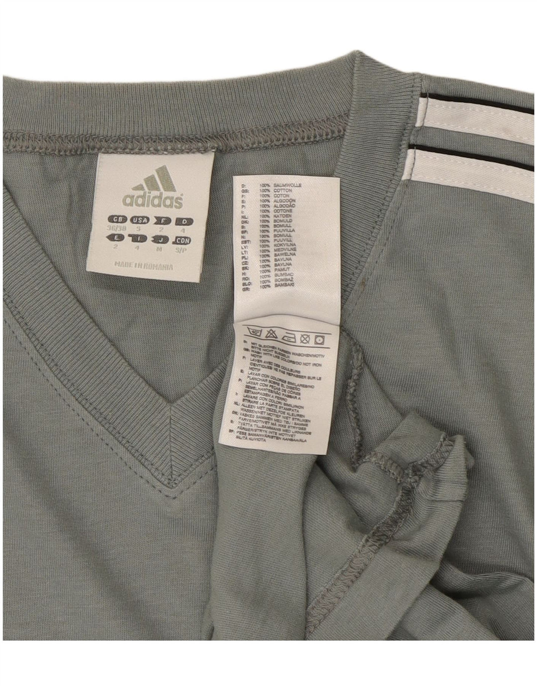 T-shirt da uomo Adidas Top UK 36/38 piccola in cotone grigio