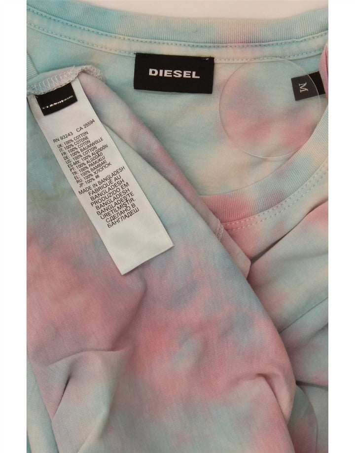 Diesel T-shirt grafica da uomo Top in cotone tie dye medio multicolore