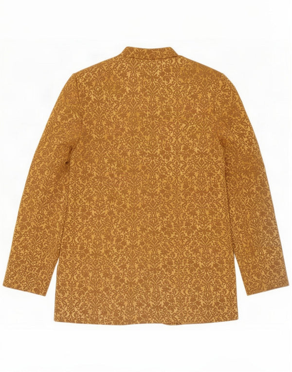 Giacca blazer vintage da donna a 5 bottoni UK 14 Nylon paisley oro medio