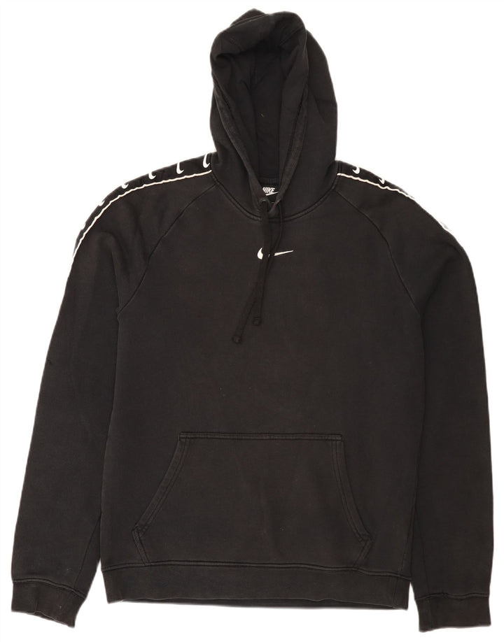 Felpa con cappuccio grafica Nike da uomo piccola in cotone nero