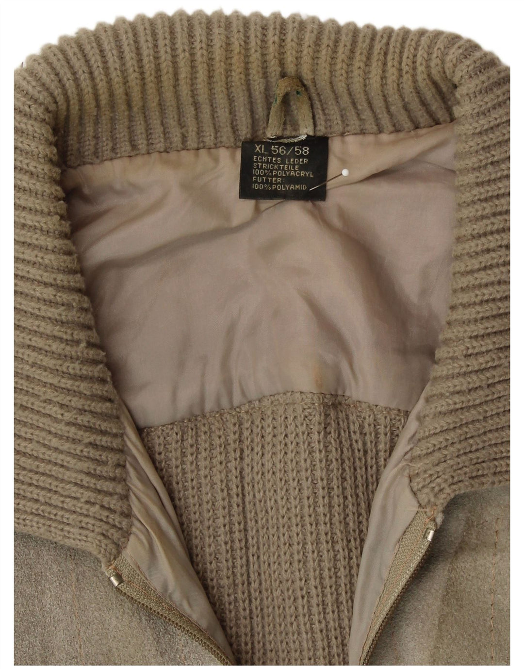 Giacca Uomo Camoscio VINTAGE IT 56/48 XL Pelle Beige