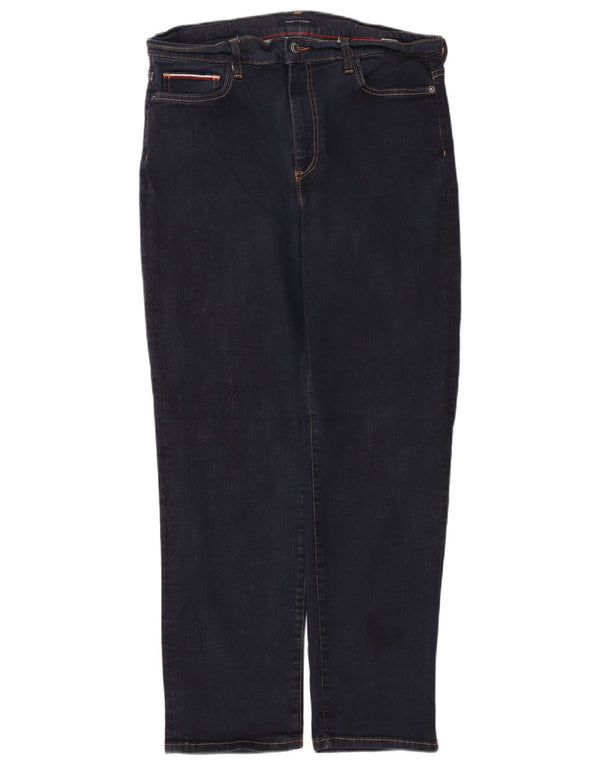 Jeans dritti da donna Tommy Hilfiger US 14 XL W34 L29 Cotone blu navy