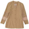 Giacca blazer a 3 bottoni da donna Gil Bret UK 12 Lino beige medio