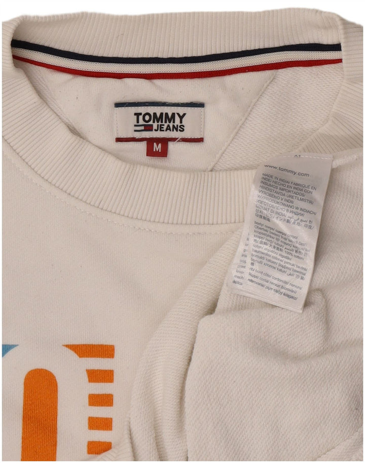 Felpa grafica da donna Tommy Hilfiger Jumper UK 14 Medium White