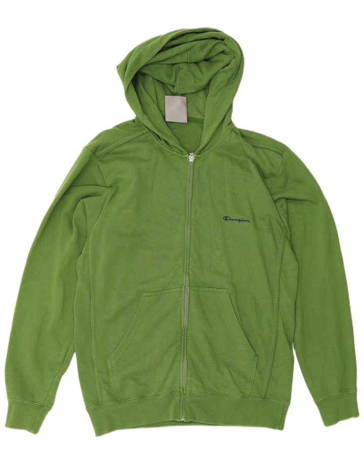 Maglione con cappuccio e zip da uomo Champion grande in cotone verde