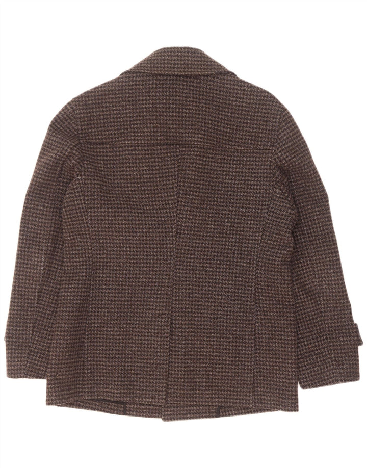 Cappotto da marinaio vintage da uomo IT 54 XL in lana pied de poule grigia