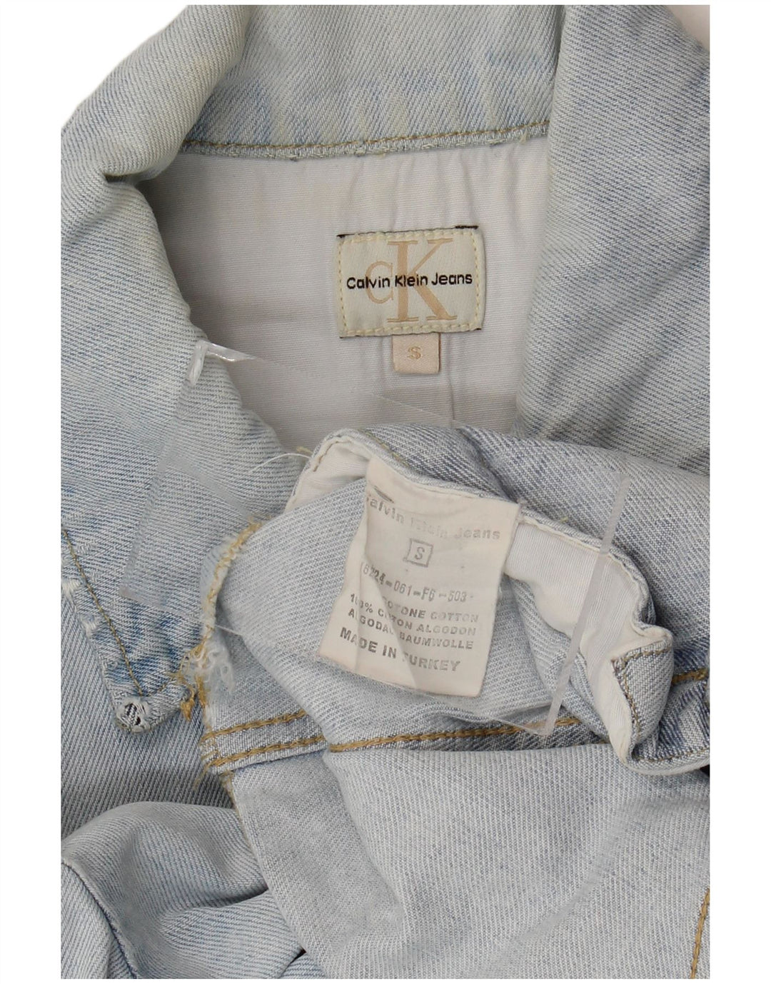 Giacca di jeans da donna Calvin Klein Jeans UK 10 piccola cotone blu