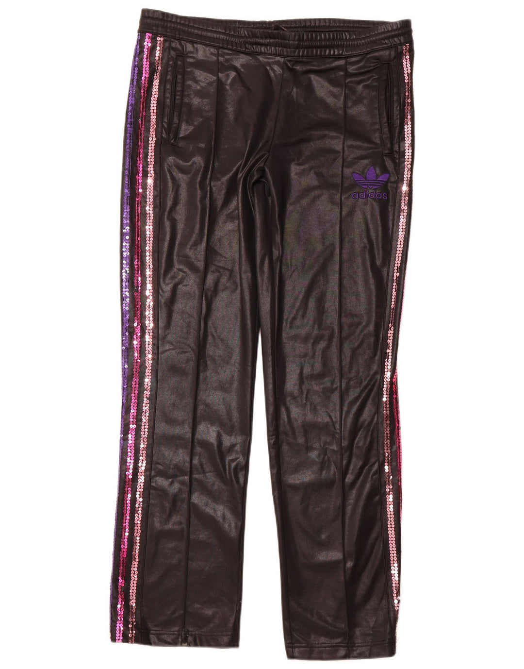 Pantaloni da tuta da donna ADIDAS UK 18 XL Poliestere nero