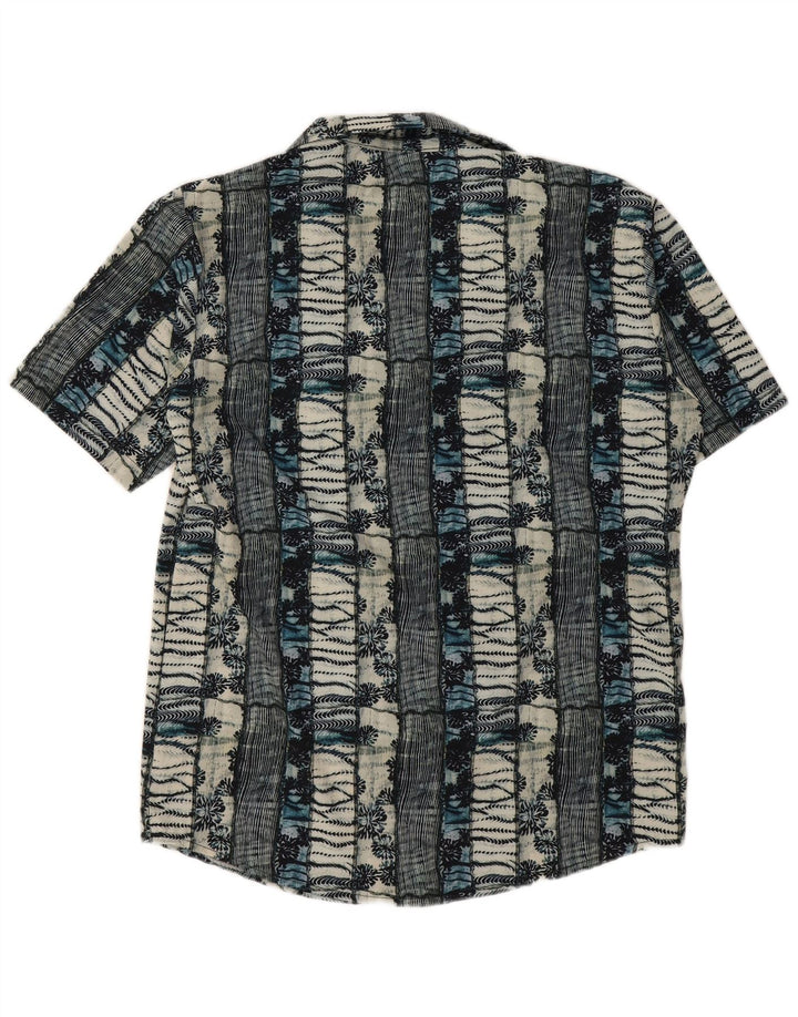 Camicia vintage da uomo a maniche corte grande floreale multicolore