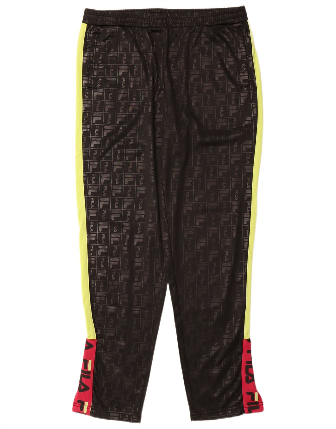 Pantaloni da tuta con grafica Fila da donna UK 14 Medium Black Colourblock