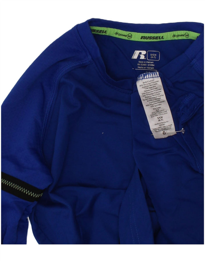 Maglia da bambino Russell Athletic a maniche lunghe 6-7 anni piccola in poliestere blu