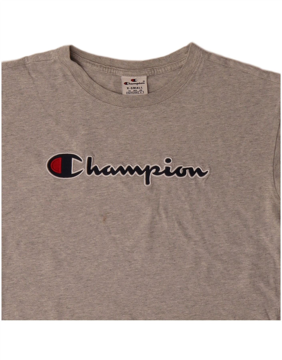 CHAMPION T-shirt corta con grafica oversize da donna UK 6 XS Grigio chiazzato